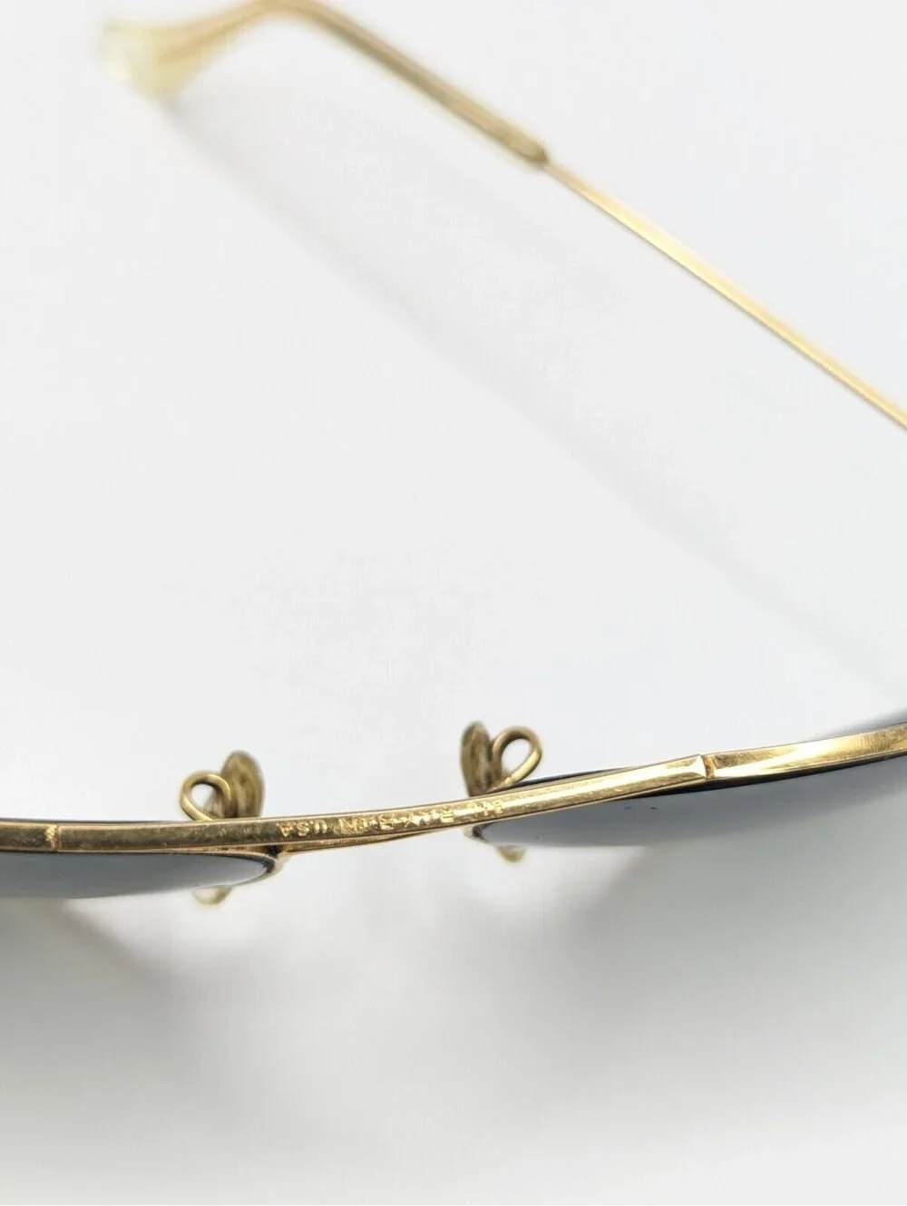 58[]14 VINTAGE B&L RAY BAN GOLD Aviator Pilot SUNGLASSES